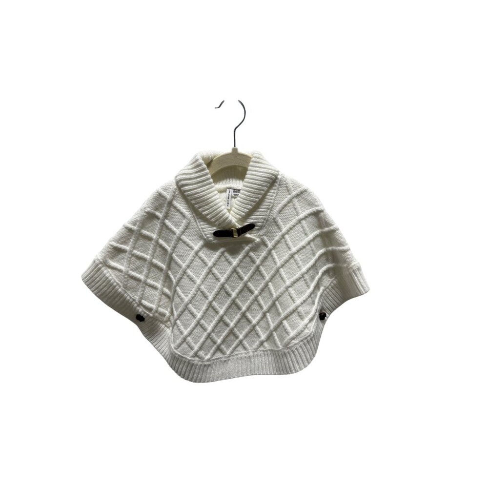 Janie and Jack The Cable Knit Sweater Cape Jet Ivory Infant Toddler 18-24mo